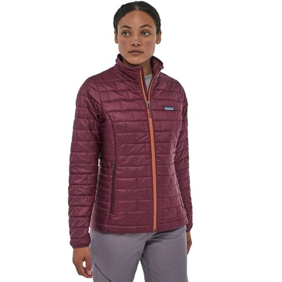 PATAGONIA Nano Quilted Puff Jacket Plum Light Orange Insulated Women's S - Picture 1 of 11
